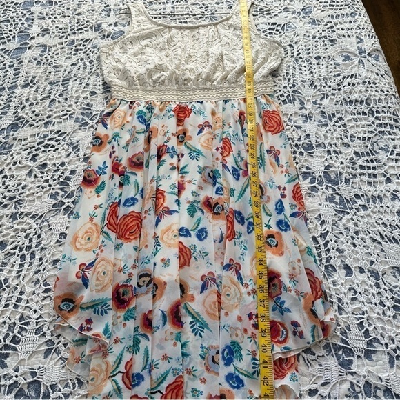 Liberty Love Crochet Cream Top Sleeveless Y2K Fairy Asymmetrical  Size 2XL - Picture 8 of 10